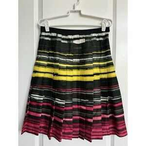 Carlisle Multicolor‎ Vibrant Silk Lined Pleated Skirt Size 2 UK 0